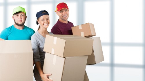 Packing and labelling office equipment before a move