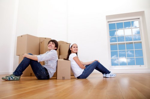 Student moving boxes and luggage being prepared for a local removals service in Enfield