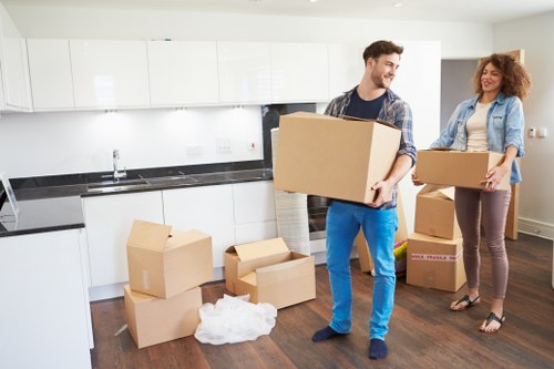 Furniture and household items prepared for transport in Enfield