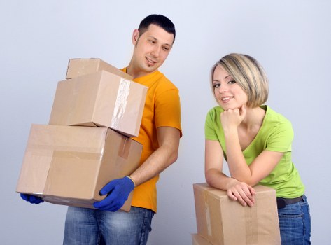 Careful wrapping and boxing of fragile household items