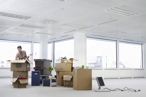 Setting up desks and office furniture at a new premises