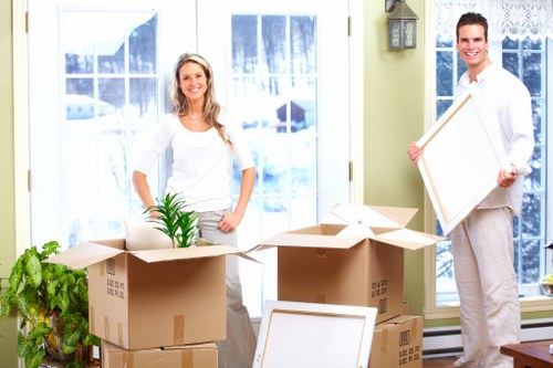 Enfield moving truck loading furniture and boxes for transport
