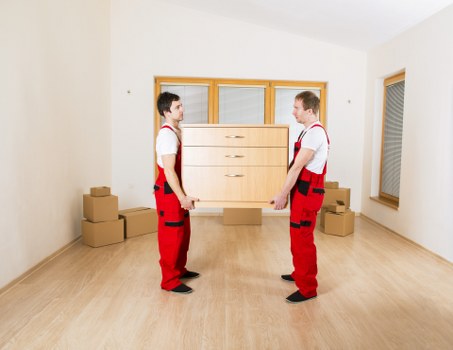 Furniture and boxes prepared for local house removals